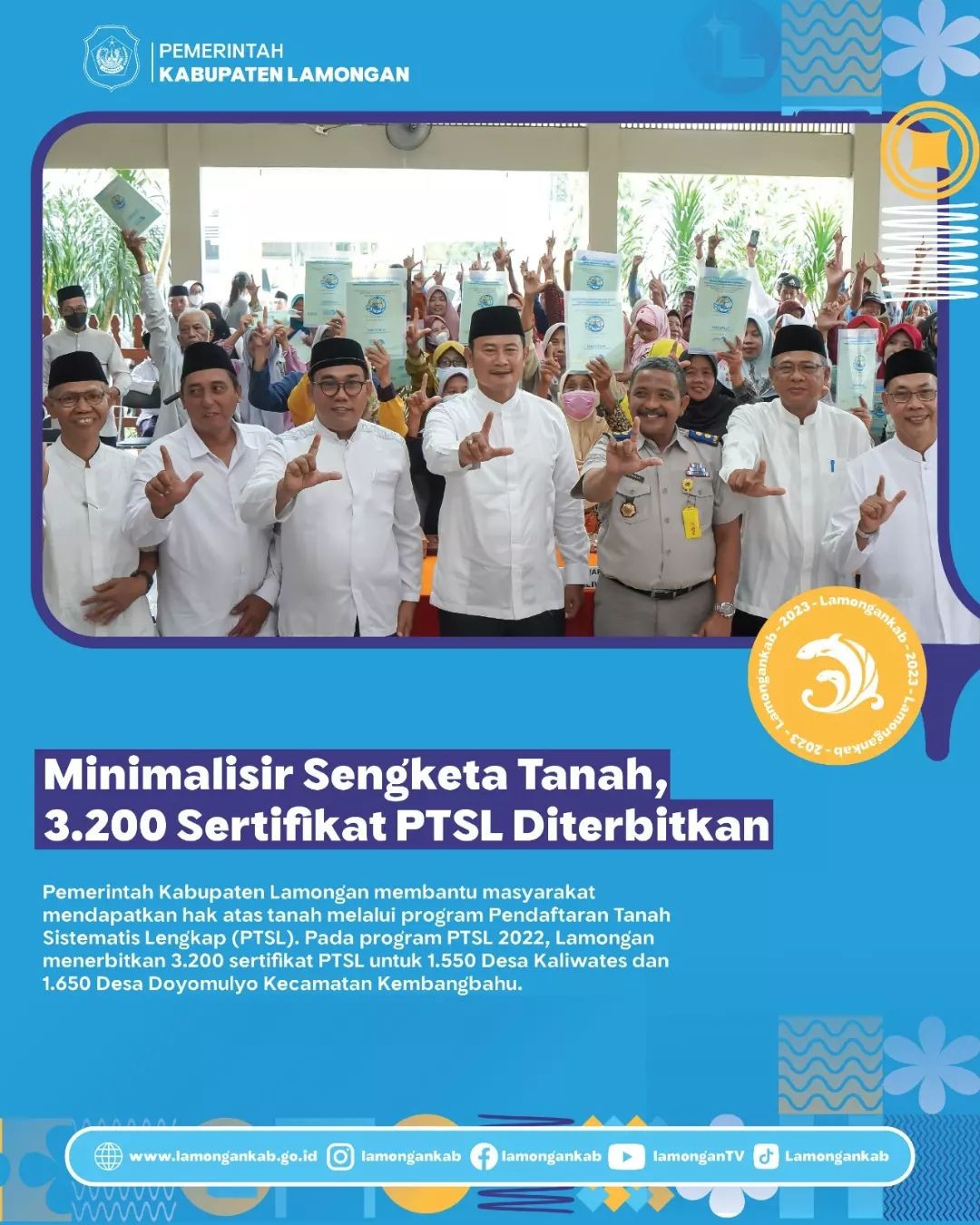 Minimalisir Sengketa Tanah, 3.200 Sertifikat PTSL Diterbitkan